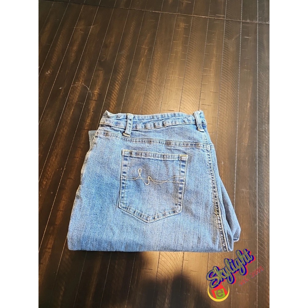 St. John Bay Women's Blue‎ Straight Classic Fit Denim Jeans Size 16 34x32